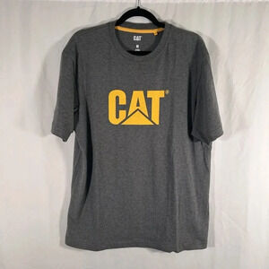 Cat Caterpillar Shirt Men's Medium Grey Short Sleeve Crew Neck Graphic Print